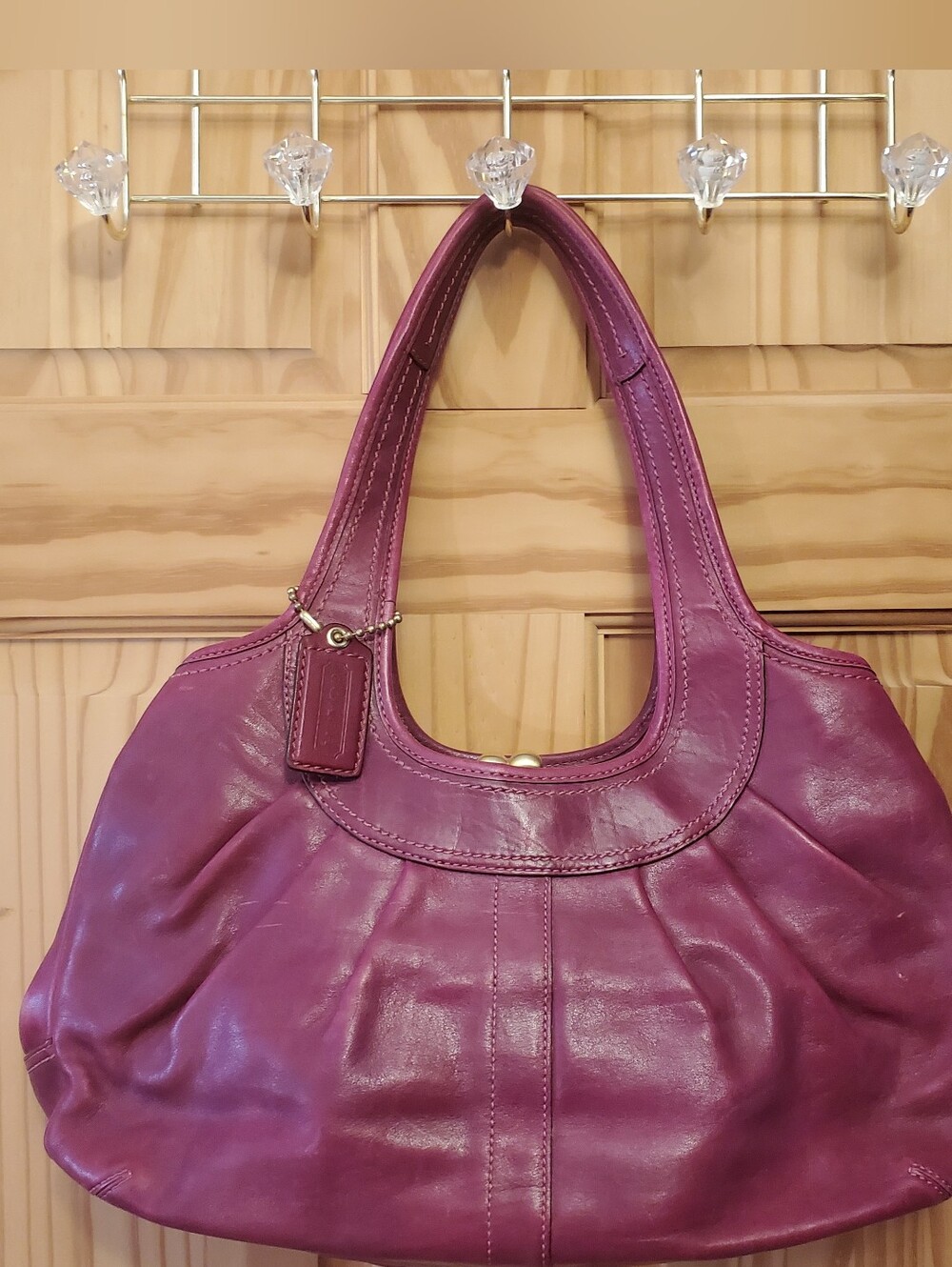 Coach Ergo Kisslock Fushia Shoulder Purse Bage Tote